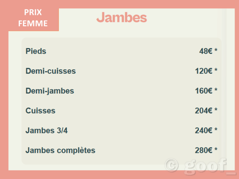 prix epilation laser femme bordeaux